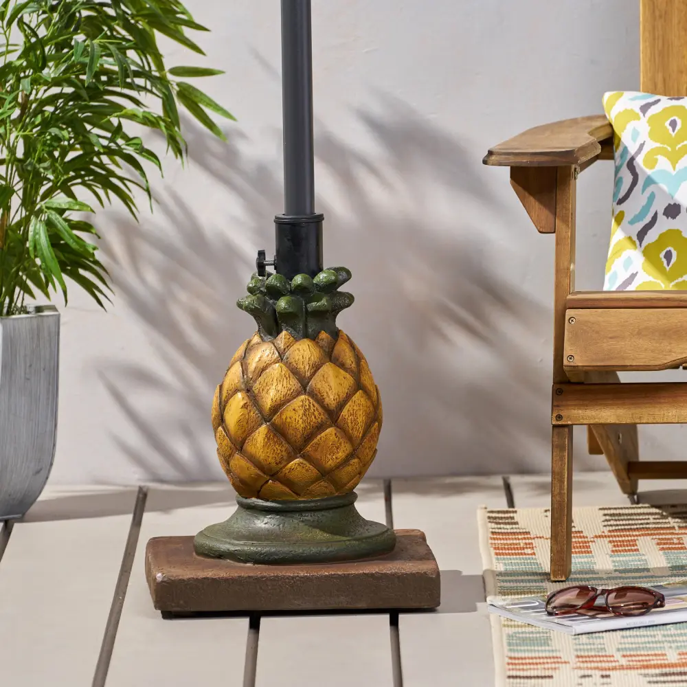 Pineapple Umbrella Base Yellow Concrete Outdoor Patio Decor nh-kisa