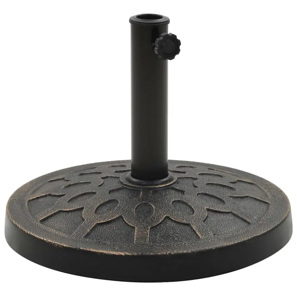 Parasol Base Round Polyresin 28.7 lb Bronze Outdoor Umbrella Stand
