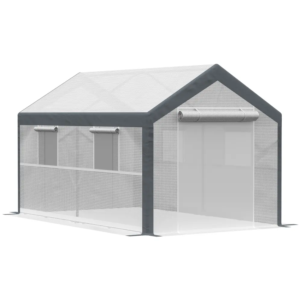 Outsunny 12' X 7' X 7' Walk Greenhouse, Outdoor Garden Warm Hot House aosom business
