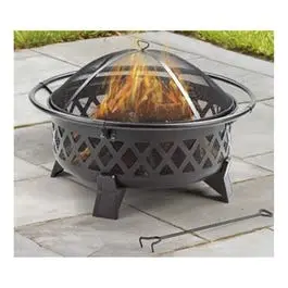 35x35x22-Inch Lattice Fire Pit Steel Legs Patio Four Seasons Courtyard